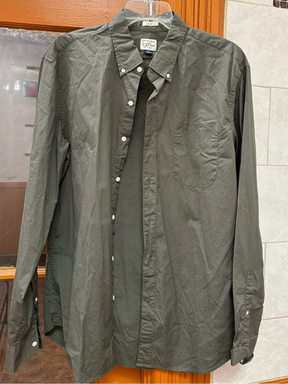 J. Crew Olive Green Button-Down Dress Shirt